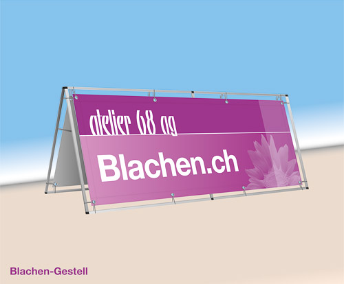 Montage mit Blachen-Gestell